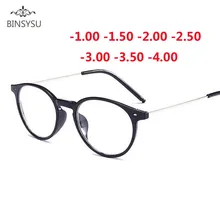 Finished Myopia Glasses Women Oval Steel Wire Legs Frame Clear Lens Sighted Prescription Glasses -1 -1.5 -2 -2.5 -3 -3.5 -4