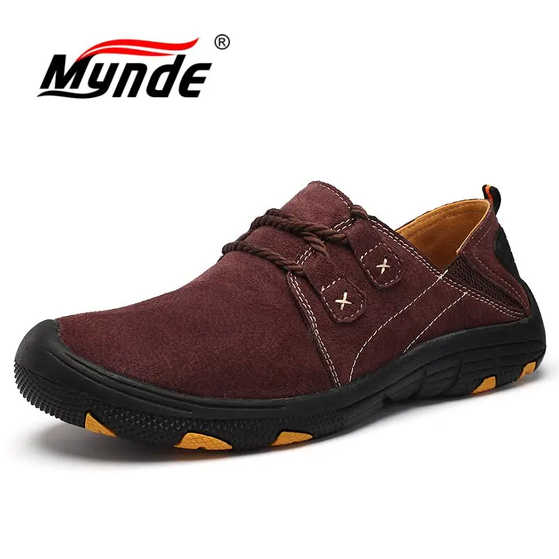 Zapatos Occasionnels Respirant Chaussures Hommes dark Cuir Mocassins Sneakers Mynde Outdoor Marche Training Gray khaki Véritable Guality Nouveau Haute Red En De wZpxq4g