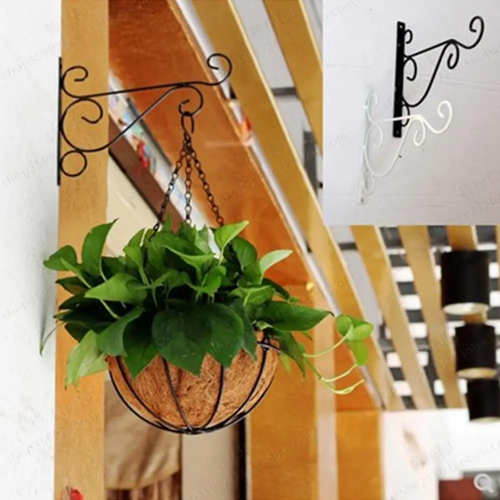 Европейская винтажная железная художественная стена-установленный крюк цветок Стенд украшение настенный подвесной кронштейн для корзины простой цветочный горшок держатель