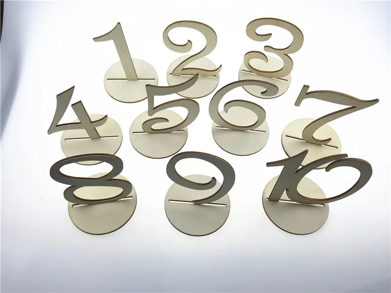 

Set of 10pcs (From 1 to 10) 4inch Natural Wooden Table Numbers Personalized Painted Tablescapes Wedding Party Decorations