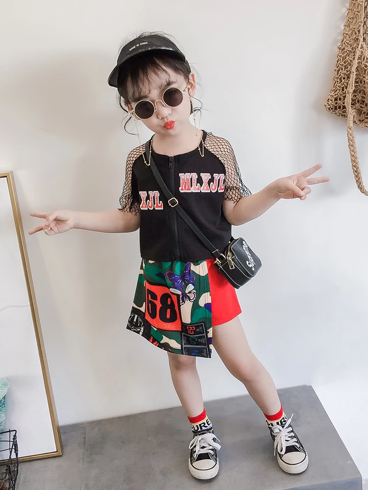 

Girls summer suit 2019 new wave children's clothing children's small fashion summer two-piece ultra-gas