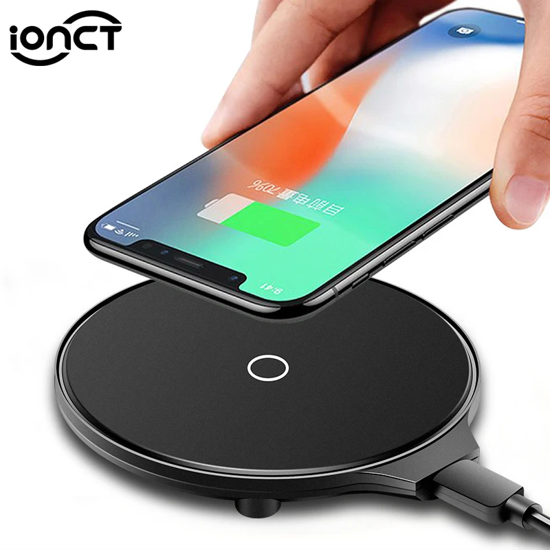 

iONCT QI Wireless Charger For iPhone X 8 Plus XR XS Max For Samsung S8 S9 For Huawei Xiaomi Charging Charger Wireless Pad Dock