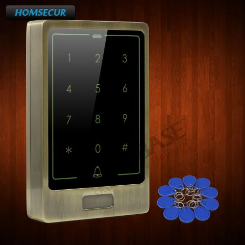 

HOMSECUR Waterproof Touch Keypad 13.56Mhz IC Proximity Reader Access Control+10* Keyfobs