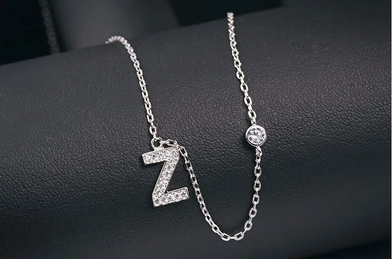 SINZRY прекрасный кубический циркон микро проложили 925 серебро 26 шт. подвеска в виде буквы алфавита ожерелья для женщин