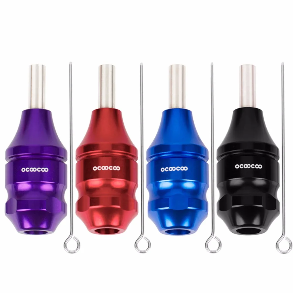 

OCOOCOO SB007 Personality Carved Aluminum Tattoo Grip For Cartridge Needles Short Small Needles - Black/Red/Blue/Purple