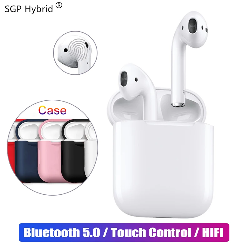 

TWS Touch Bluetooth Earphone 5.0 i12 Mini true Wireless Earbuds for Sony Apple iphone Samsung Stereo Headset + protective case