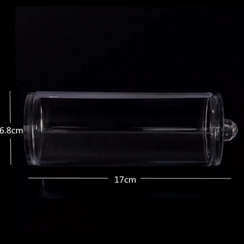 Популярный прозрачный круглый контейнер для хранения, чехол для макияжа, коробка для ватных подушечек для ногтей, для удаления бумажных салфеток, акриловая коробка для хранения