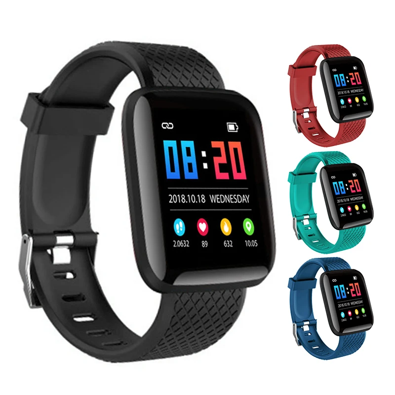 

116 PLUS Color Screen Smart Bracelet Watch Heart Rate Blood Pressure Monitoring Track Movement IP67 Waterproof Wrist Band watch