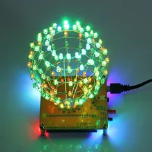 

Creative LED Cube DIY Kit 3mm RGB LED Flashing Light Cubic Ball Remote Control Electronic Welding Practice Suite