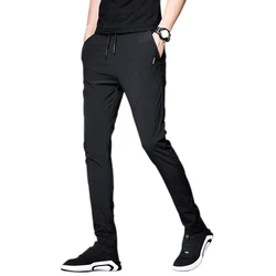 4 Colors Summer Autumn Thin Casual Pants Men 2019 New Elastic Slim Quick Dry Trousers Male Gray Black Blue Green Plus Size 28-38 4 Colors Summer Autumn Thin Casual Pants Men 2019 New Elastic Slim Quick Dry Trousers Male Gray Black Blue Green Plus Size 28-38