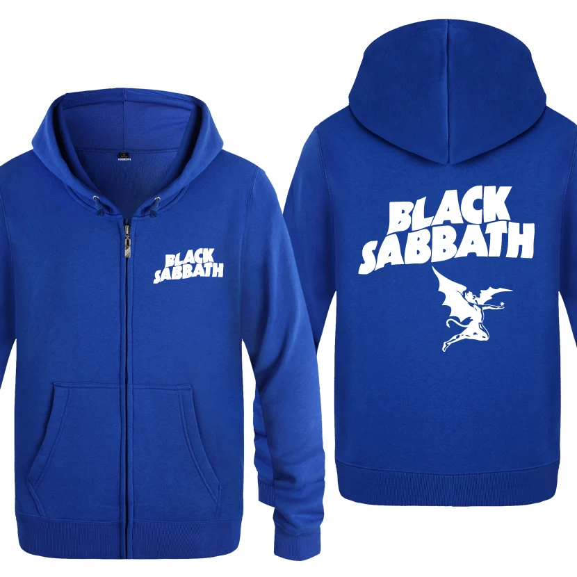 Black Sabbath рок-группа кофты Для мужчин Для мужчин s на молнии с капюшоном Флисовые толстовки кардиганы - Цвет: LAY BAT