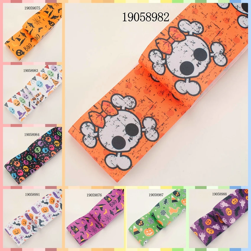 

10yards -different sizes - Halloween day ribbon printed Grosgrain ribbon 19058985