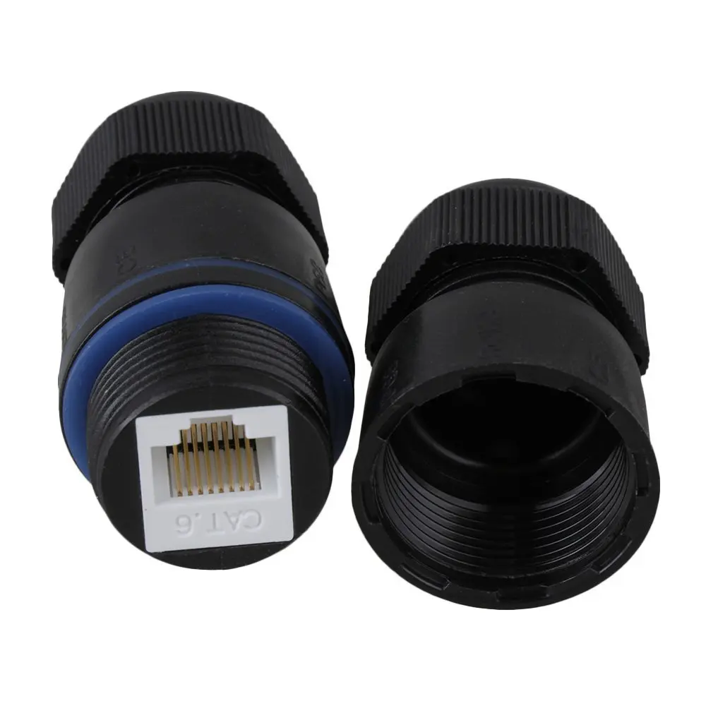 Ethernet LAN черный IP68 Защита M25 наполнение Locknut пластиковый RJ45 Водонепроницаемый