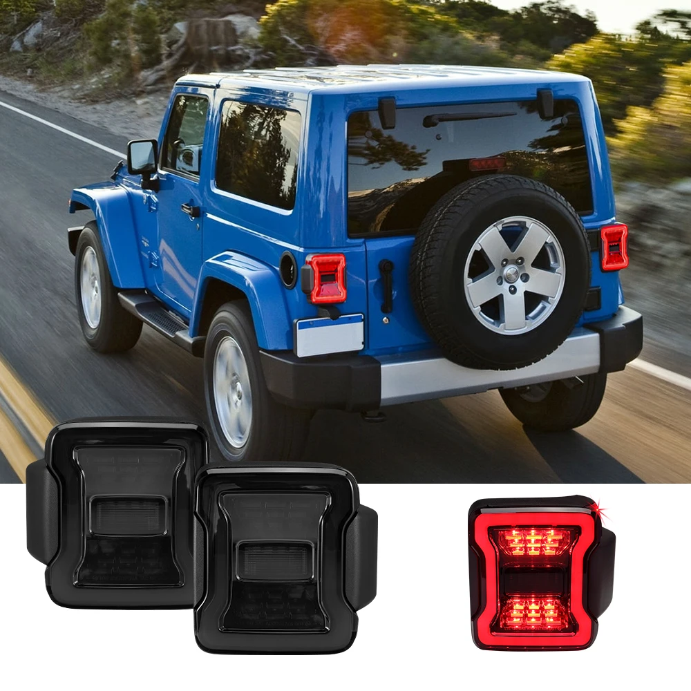 2X LED Tail Lights Reverse Rear Brake Turn Signal For 2007-2018 Jeep Wrangler JK