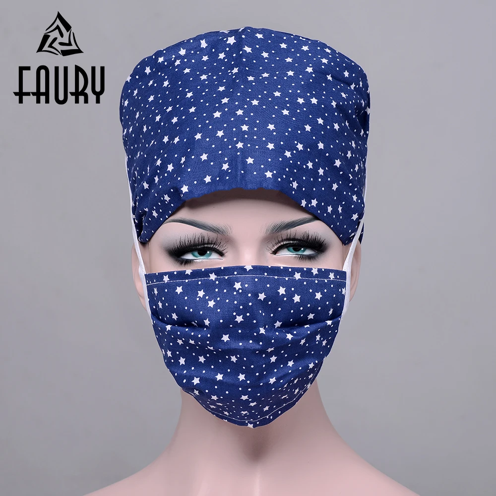 Men's Medical Surgical Surgery Hat Women's Nurses Printing Scrub Cap