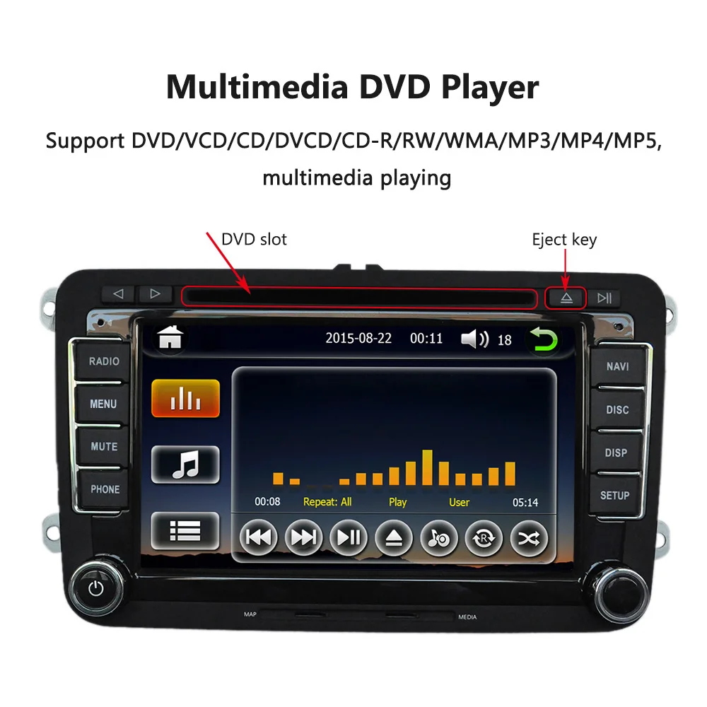 Универсальная автомобильная " 1080 P HD, dvd-плеер gps навигация Bluetooth Автомагнитола 2 Din в тире Автомобильная Стерео Система головное устройство для Фольксваген