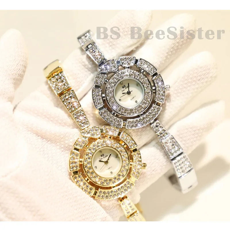 

Ladies Quartz Movement Watch High-end Small Chain Steel Strap Watch Full Rhinestone Dial Ladies Watch