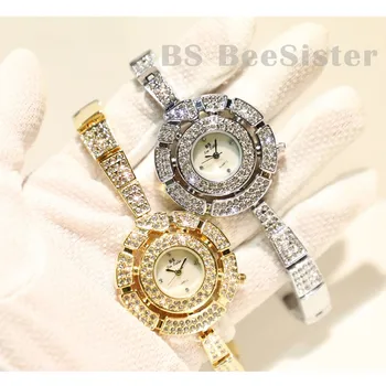 

Ladies Quartz Movement Watch High-end Small Chain Steel Strap Watch Full Rhinestone Dial Ladies Watch