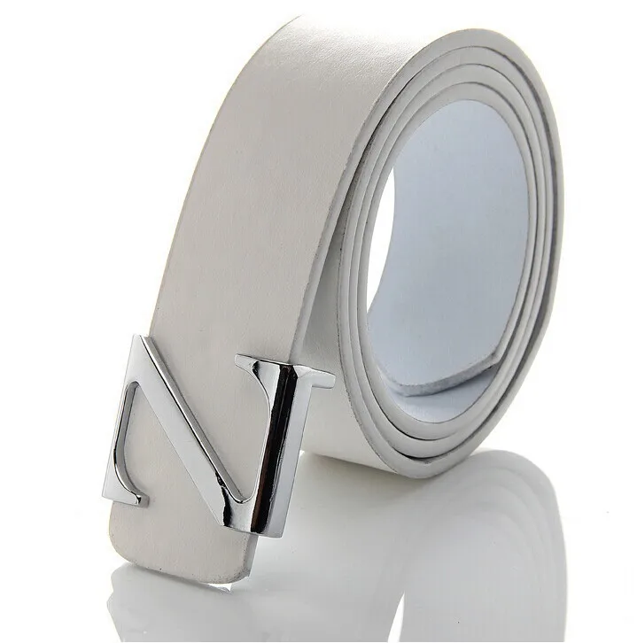 

100% Brand New 2014 Fashion Metal Automatic Buckle Faux Leather Men Belts Black White Coffee