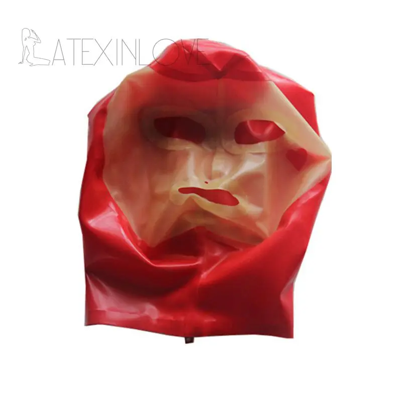 Sexy-Red-Transparent-Latex-Mask-Fetish-Rubber-Natural-Hoods-Open-Eyes-Mouth-with-Back-Zipper-4