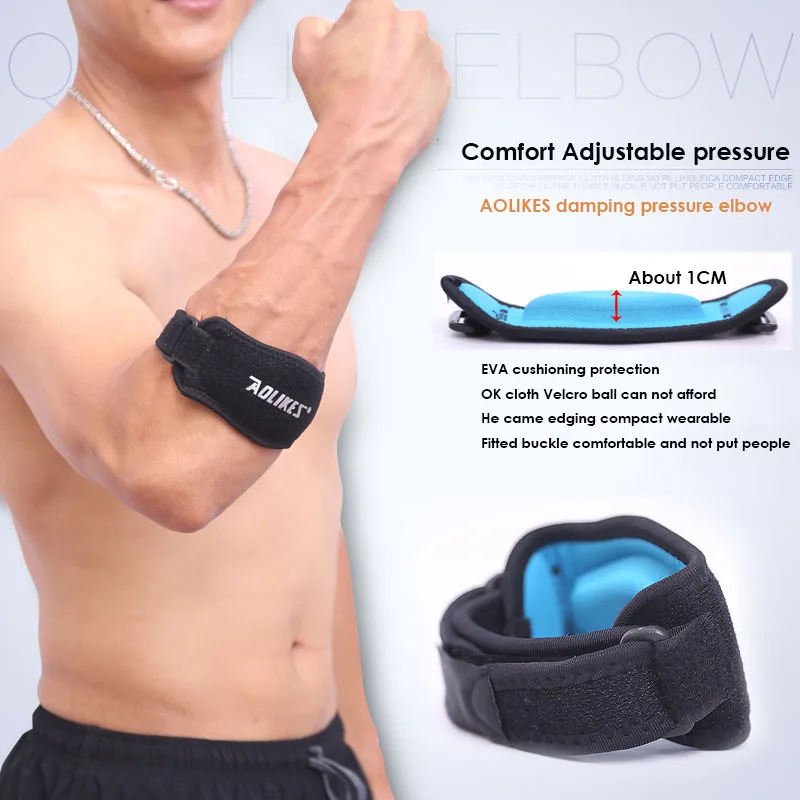 1 шт. регулируемый бандаж AOLIKES для поддержки локтя игры в бадминтон|elbow pads|elbow