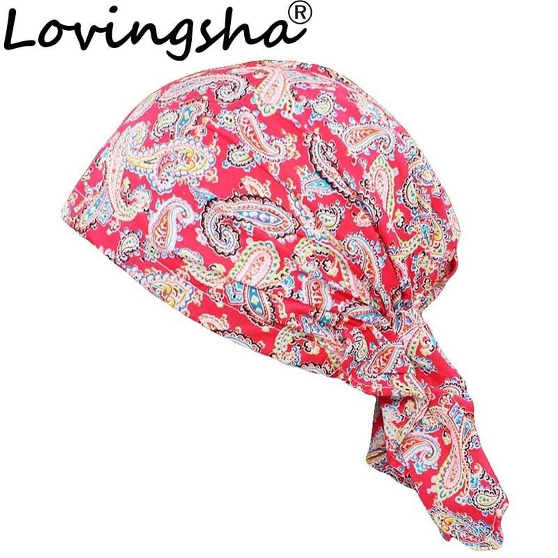 

LOVINGSHA Women Bandanas Girl Turban Hip Hop Cap Headwear Lady Rural Caps Female Fashion Headcloth Headscarf Polyester HD004