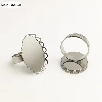 

20pcs Ring Settings Fit 18x25mm Brass Silver/Antique Bronze/White K/Golden/Rose Gold/Gun Black Jewelry Lace Settings Accessories