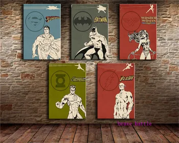 

Justice League-1 5 Pieces Canvas Painting Print Living Room Home Decor Modern Wall Art Oil Painting