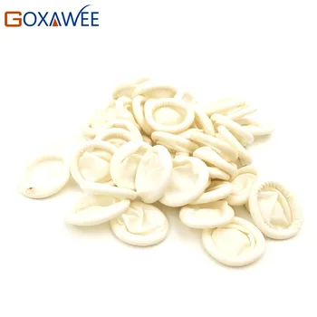 

GOXAWEE 100pcs White Rubber Finger Guard Fingertip Protector Gloves Tool Part Cover Stalls Cots Caps for Nail Art Dental Medical