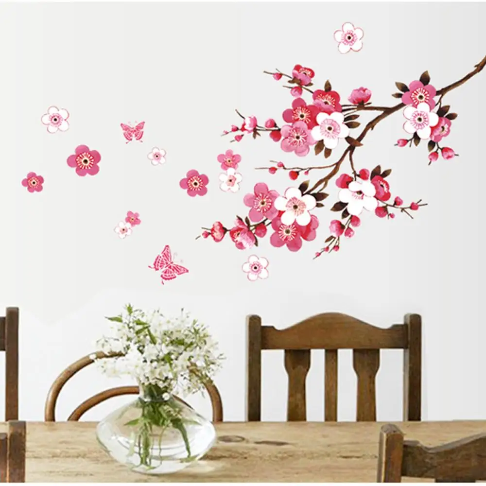 Cherry Blossom Tree Wall Decor Promotion For Promotional 2017 Wall Sticker Huge Tree Cherry Blossom Decal Nursery Flowers Art Baby Kids Room Nature Decor Hot