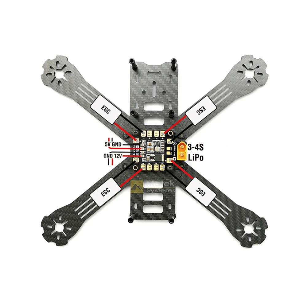 Matek System XT60 плата распределения мощности мини концентратор питания PDB с BEC 5 В/12 В