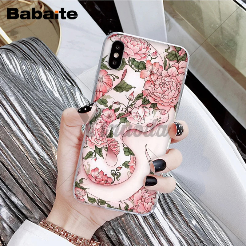 Babaite животных змеи и папоротник пользовательские фото мягкий чехол для телефона