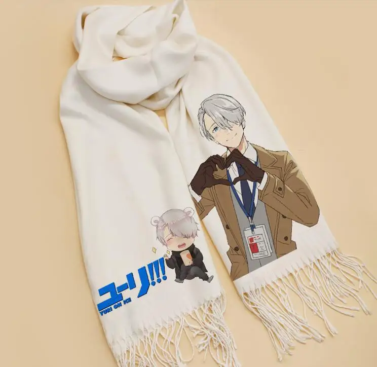 

YURI!!! on ICE Viktor Scarf Cosplay Soft White Warm Cute Winter Scarf Shawl Fashion New Xmas CHRISTMAS Gifts