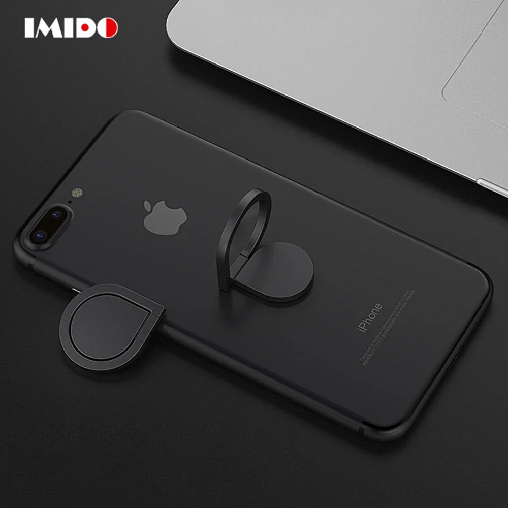 IMIDO Finger Ring Stand Holder For iPhone Samsung Xiaomi SmartPhone 360 Degree Mobile Phone Holder Cell Phone Car Mount Stand