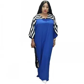 

African Dresses For Women Autumn Stripe Africa Clothing Muslim Long Maxi Dress High Quality Fashion African Dress For Lady