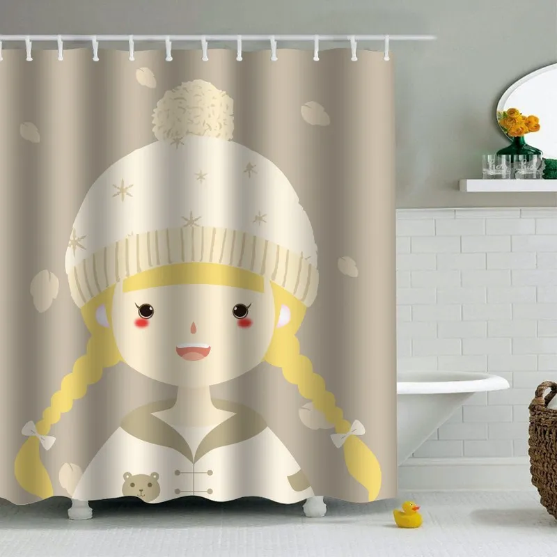 180X180cm Waterproof Shower Curtain Flower Cartoon New Eco-friendly PEVA Material Bathroom Curtains Beach Seashell Door Curtain (2)