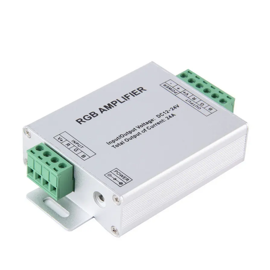 2018 Новый светодиодный RGB усилитель 24A контроллер DC12 24V для 5050 3528 Светодиодная