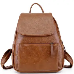 Для мужчин и женщин из искусственной кожи холст рюкзаки школьные сумки для подростков большой емкости для ноутбука Повседневный Рюкзак