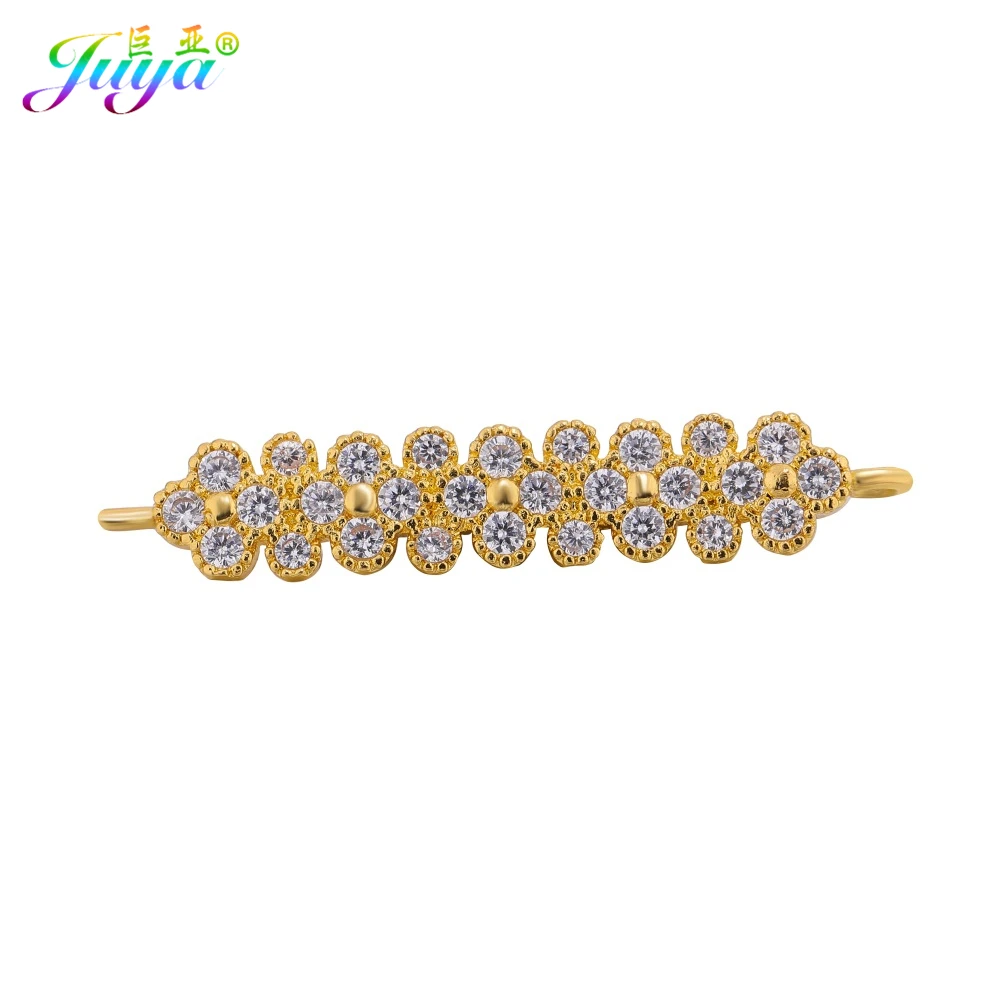 

Handmade Jewelry Components Gold/Silver/Rose Gold Zircon Connector Accessories For Women Bracelet Necklace Earring DIY Making