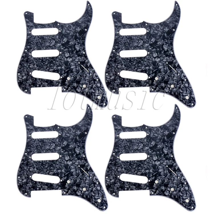 4 шт. SSS Pickguard для гитары 3 слоя 11 отверстий серый черный жемчуг крыла Stratocaster|sss
