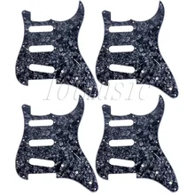 4шт ССС гитара накладку 3 слойная 11 отверстие серый черный жемчуг для Fender Стратокастер
