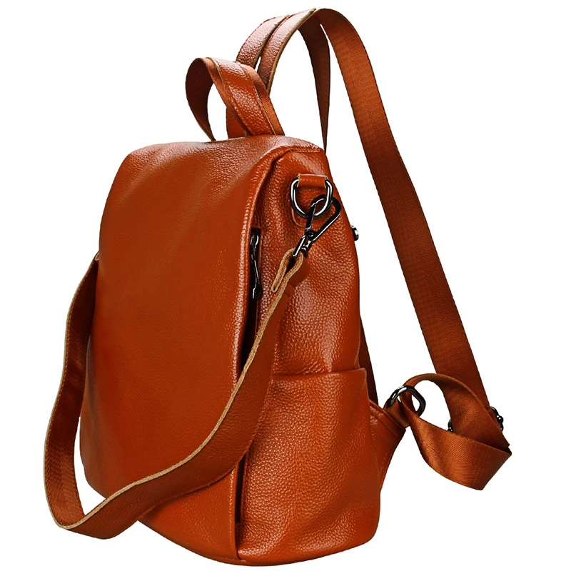 

2018 Fashion Women Backpack Laptop Genuine Leather Backpack Solid Shoulder Bag Big Capacity Daypacks School Backpacks 3 Colors