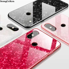 SemgCeKen Marble bling glass case for xiaomi redmi s2 y2 note 6 7 pro 7S note6 note7 luxury original shell phone back cover etui