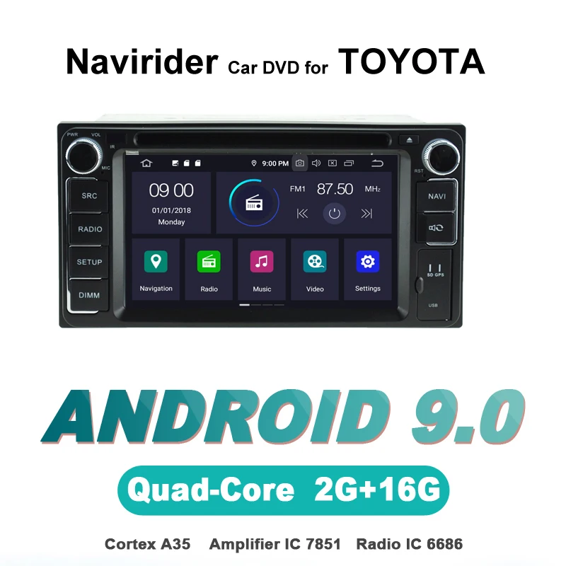 Best Navirider autoradio gps navigation android 9.0 car radio Player for TOYOTA corolla prado yaris lc100 lc120 versio hilux 4runner 0 Best Navirider autoradio gps navigation android 9.0 car radio Player for TOYOTA corolla prado yaris lc100 lc120 versio hilux 4runner 0