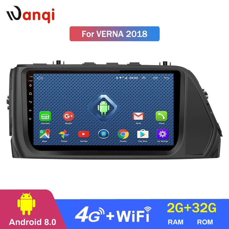 

4G Lte All Netcom 9 inch Android 8.0 full touch screen car multimedia system For Hyundai Verna 2018 car gps radio navigation