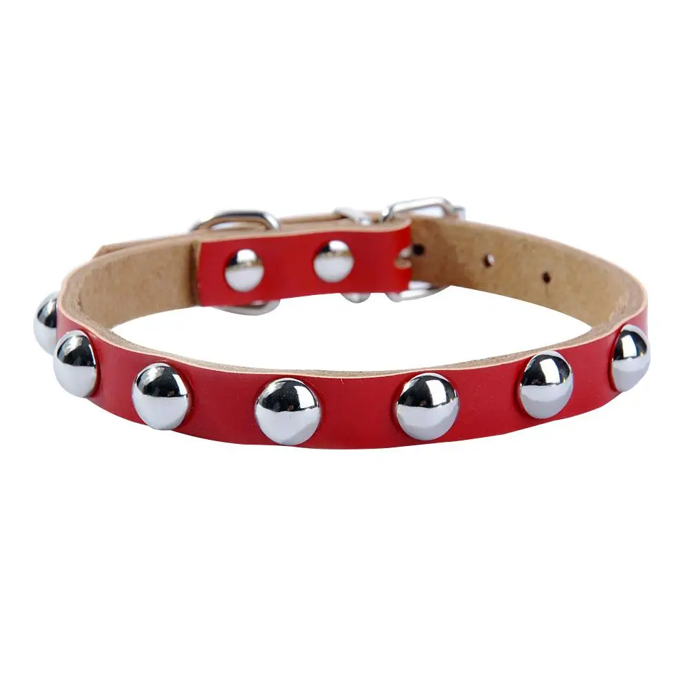 

Pet Cool Adjustable Faux Leather Metal Rivet Studded Small Dog Puppy Cat Pet Collar