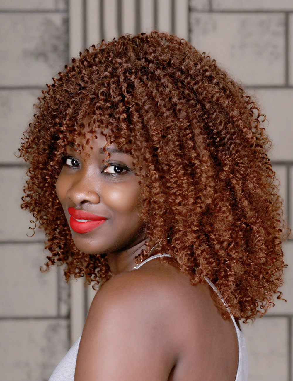 Yiyaobess 40 см средние прически афро кудрявый парик синтетические волосы ярко-коричневые афроамериканские парики для женщин