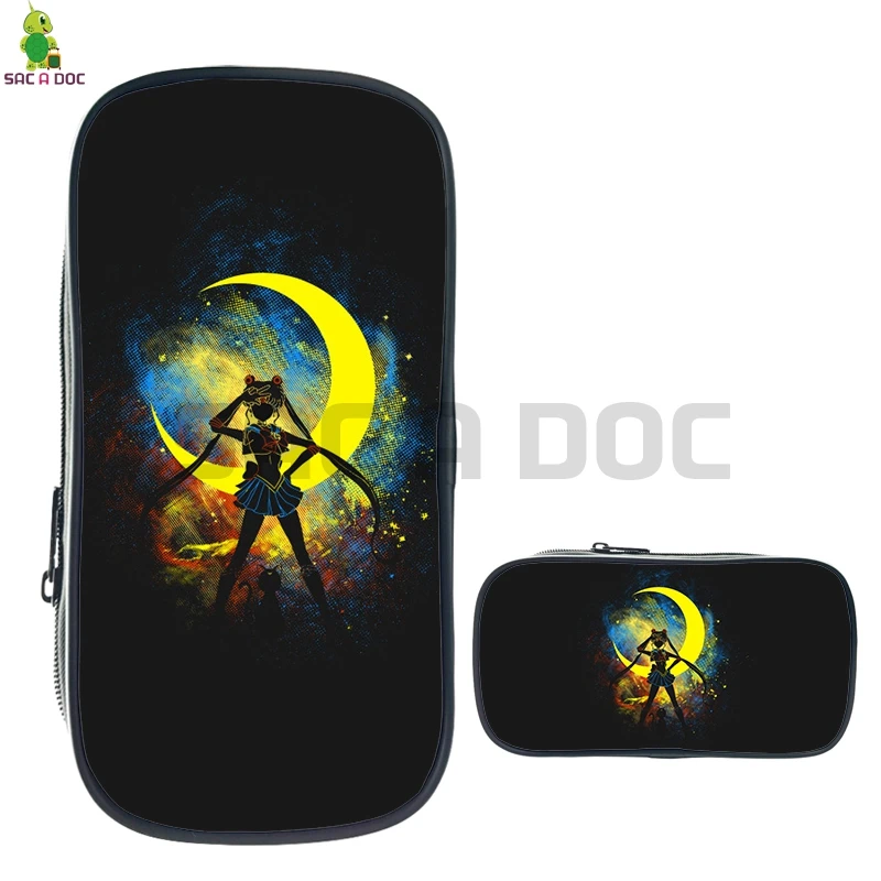 

Sailor Moon Cosmetics Bag Large Capacity Pencil Case For Teenage Girls Boys Kids Stationery School Supplies Purses Makeup Bags