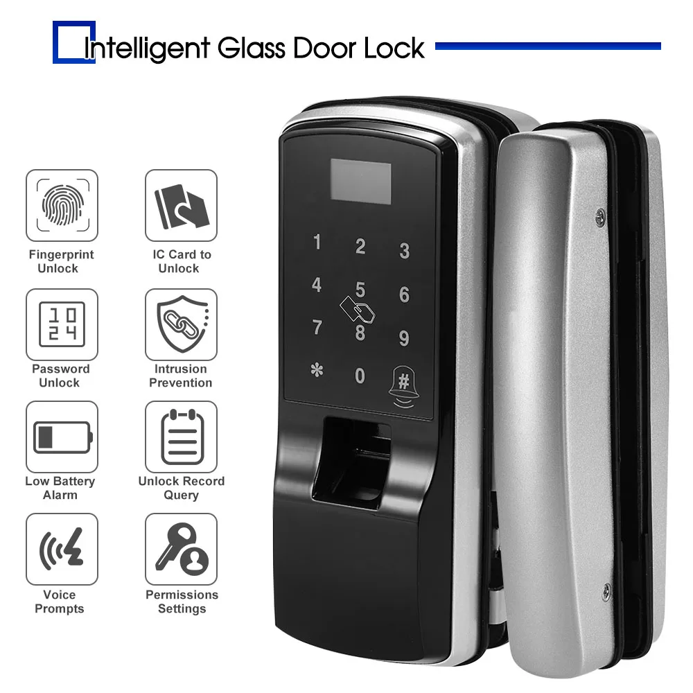 Smart Lock Glass Door Intelligent Fingerprint Lock Touchscreen