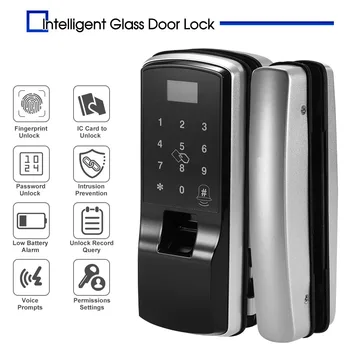 

Smart Lock Glass Door Intelligent Fingerprint Lock Touchscreen Electronic Keyless Touch-screen Lock for Single/Double Open Door